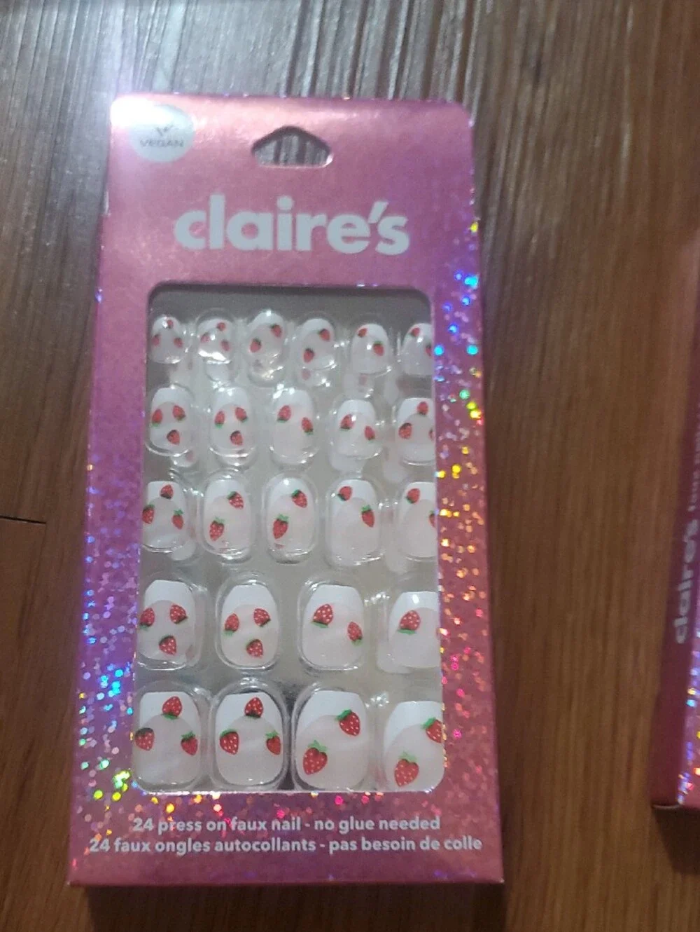 Claire's White Strawberry & Neon Multicolor Press-On Nails